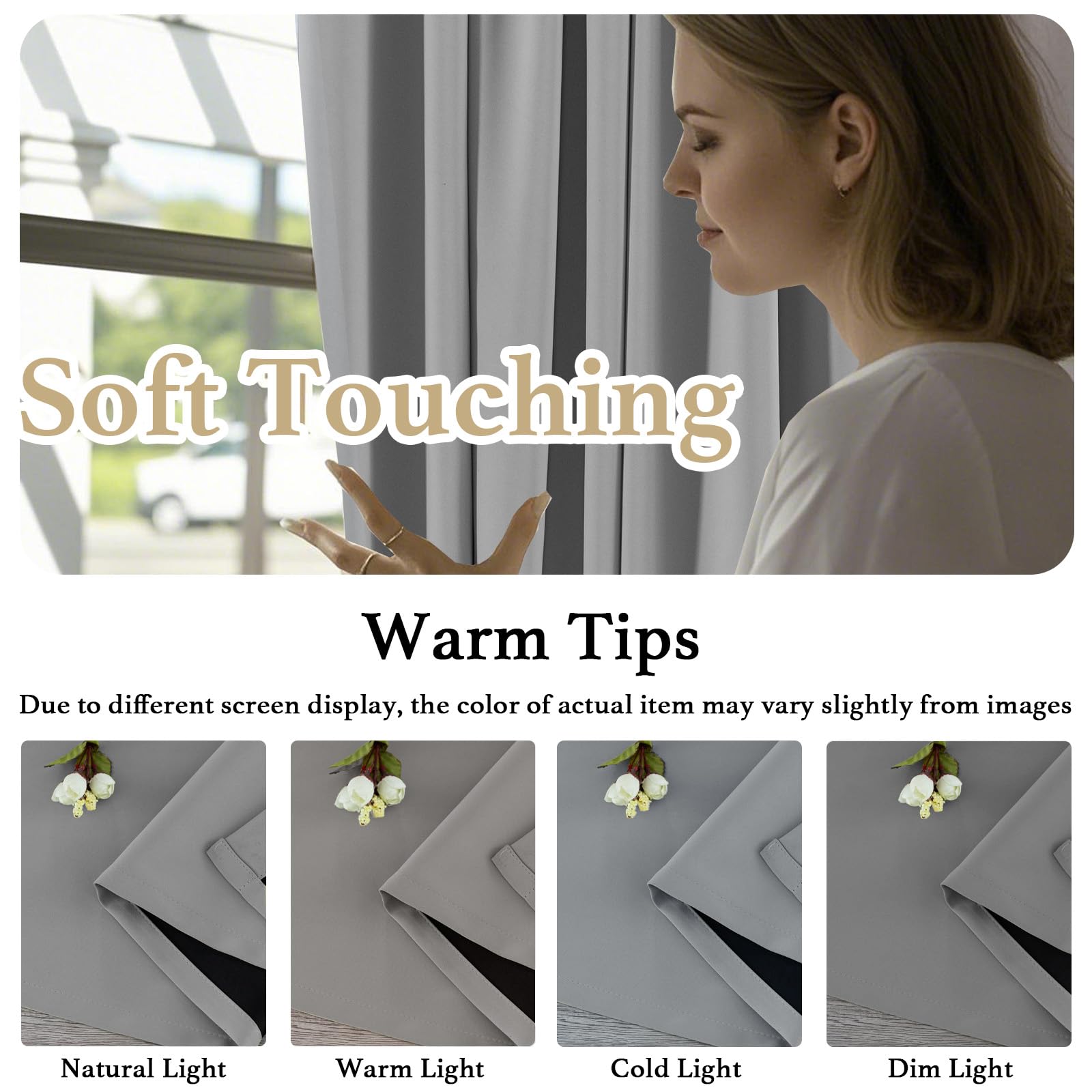 BellaHills Cortinas Termicas Aislantes Frio y Calor 140x175 CM 2 Piezas, Cortinas Opacas para Salon Moderno Cocina Juvenil, Gris Claro