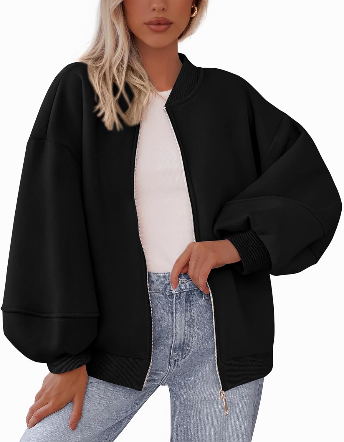 KIRUNDO Womens Zip Up Sweatshirt Jacket