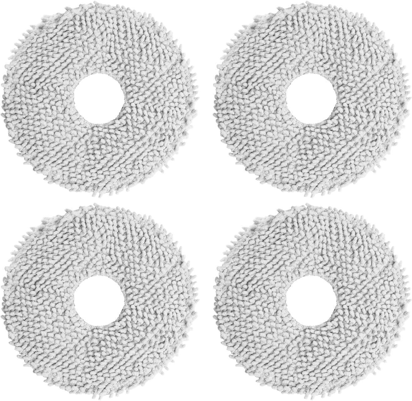 Pack of 4 Wipes Replacement Parts for Dreame L10s Ultra / L10s Pro Ultra Heat / L10 Ultra / L10 Prime / L20 Ultra / X40 Ultra Complete & Xiaomi X10+ / X20+ Robot Vacuum Cleaner, Microfibre Mop Pad