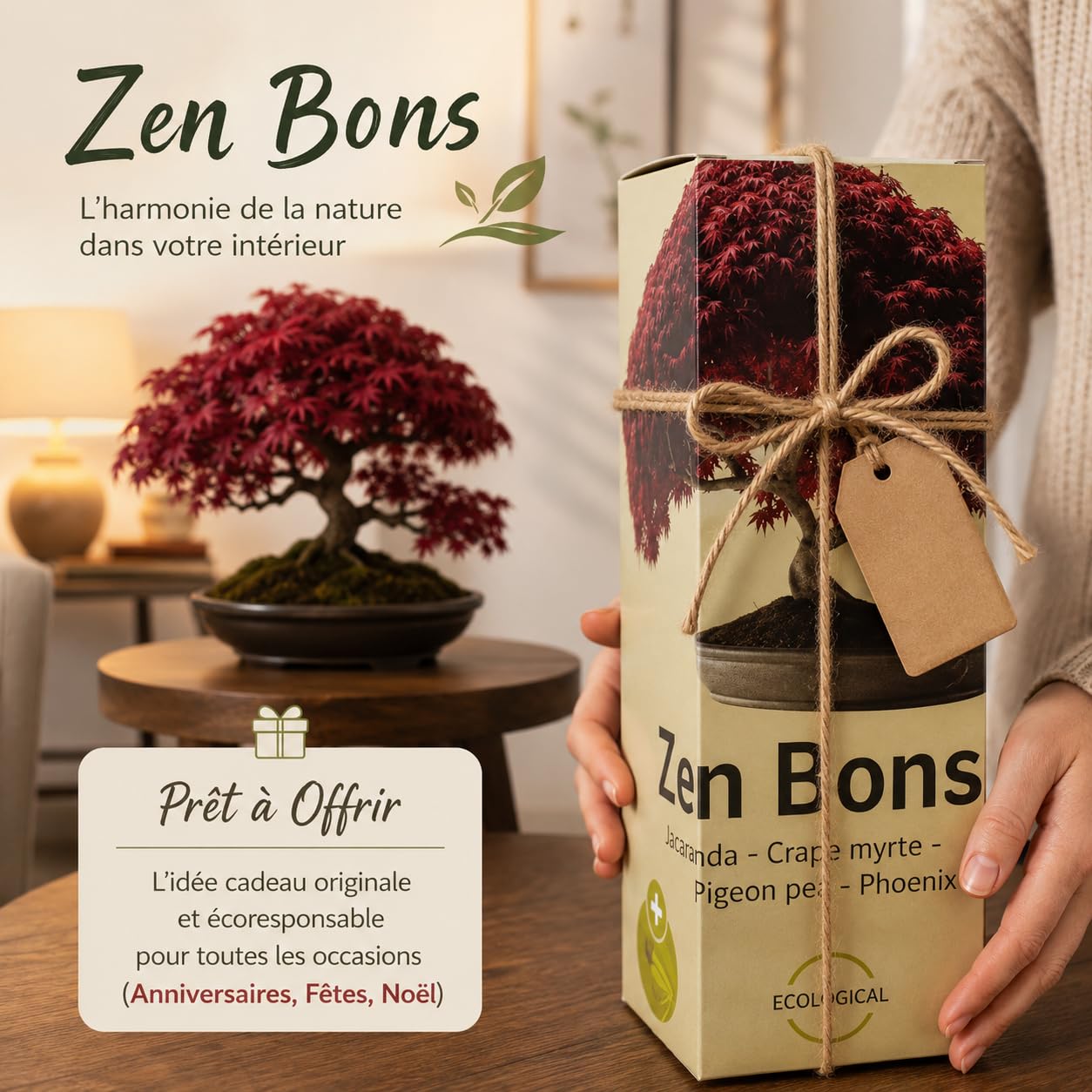 Bonsai kompletny zestaw startowy do dekoracji drewna, 5 naturalnych roślin, japońskie nasiona, narzędzia i nożyczki, prezent dla kobiet i mężczyzn, oryginalne pudełko dla matki, ogrodnictwo dla
