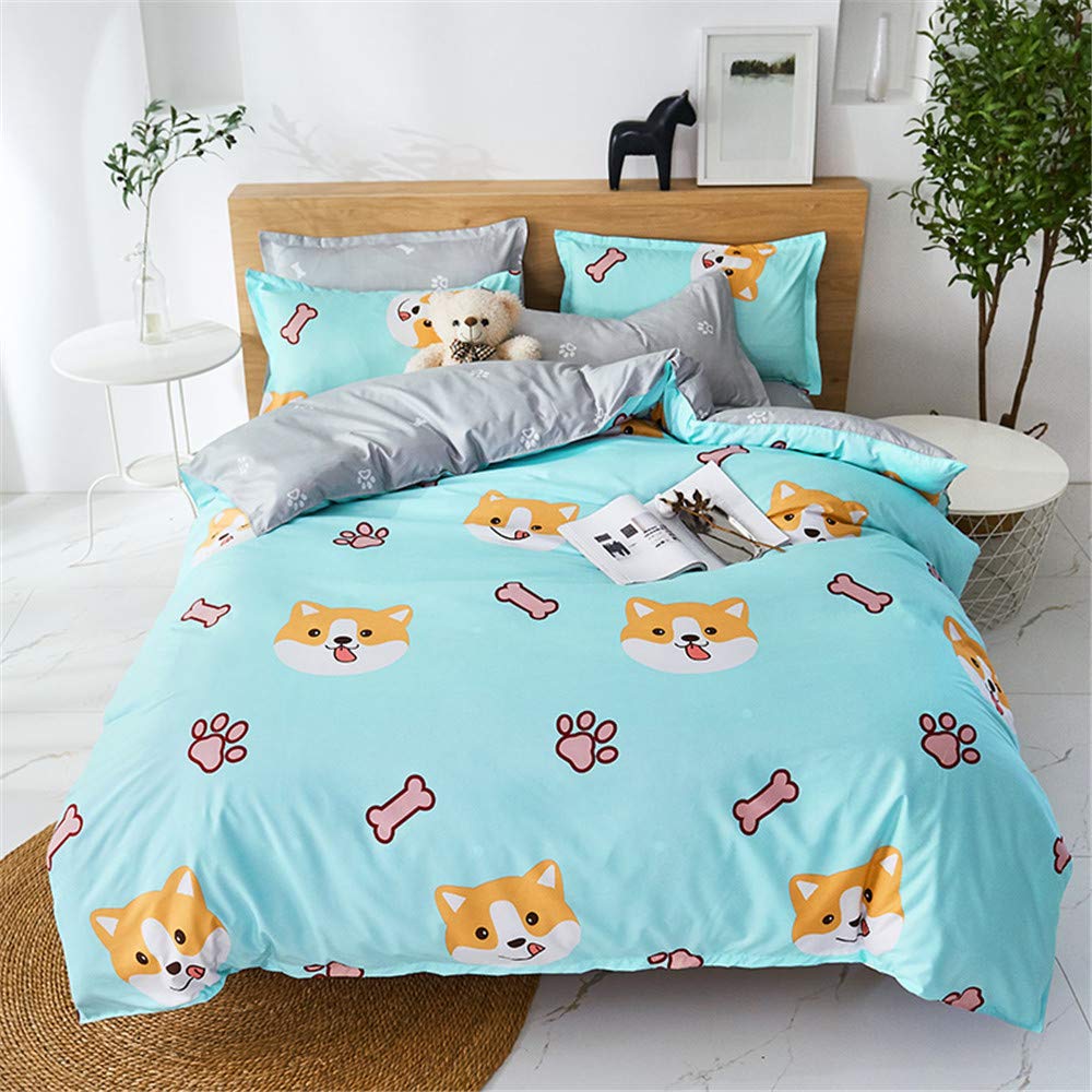 Juego de funda de edredón de 4 piezas con sábana y dibujos animados para cama infantil y adulto