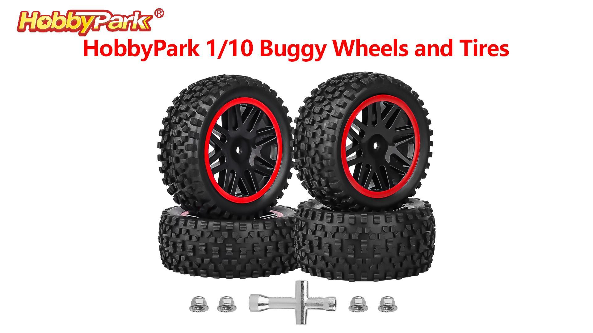 Amazon.com: HobbyPark 12mm Hex Pre-Glued 1/10 RC Buggy Tires and