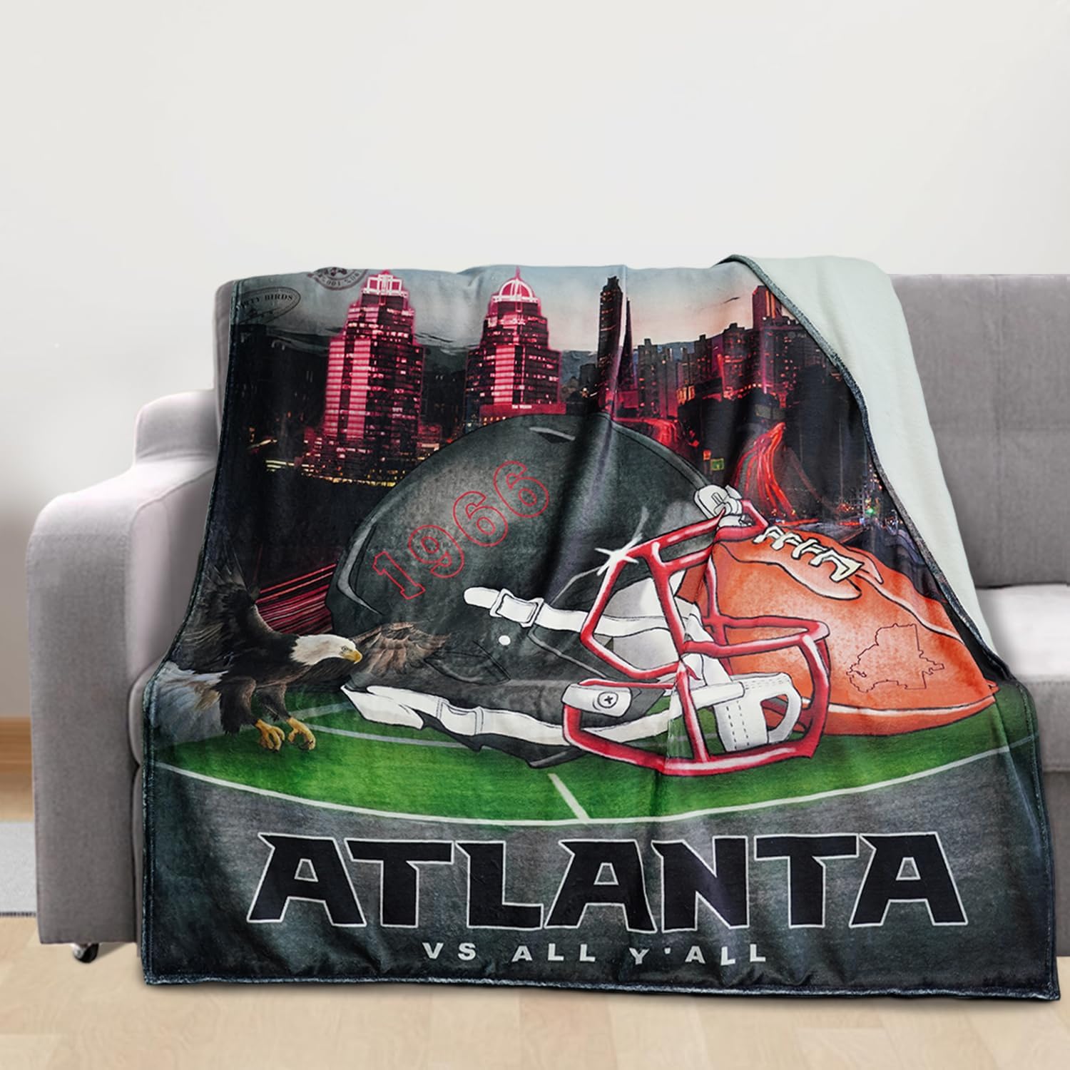 Atlanta City Classic Throw Blanket for Football Fans Gifts