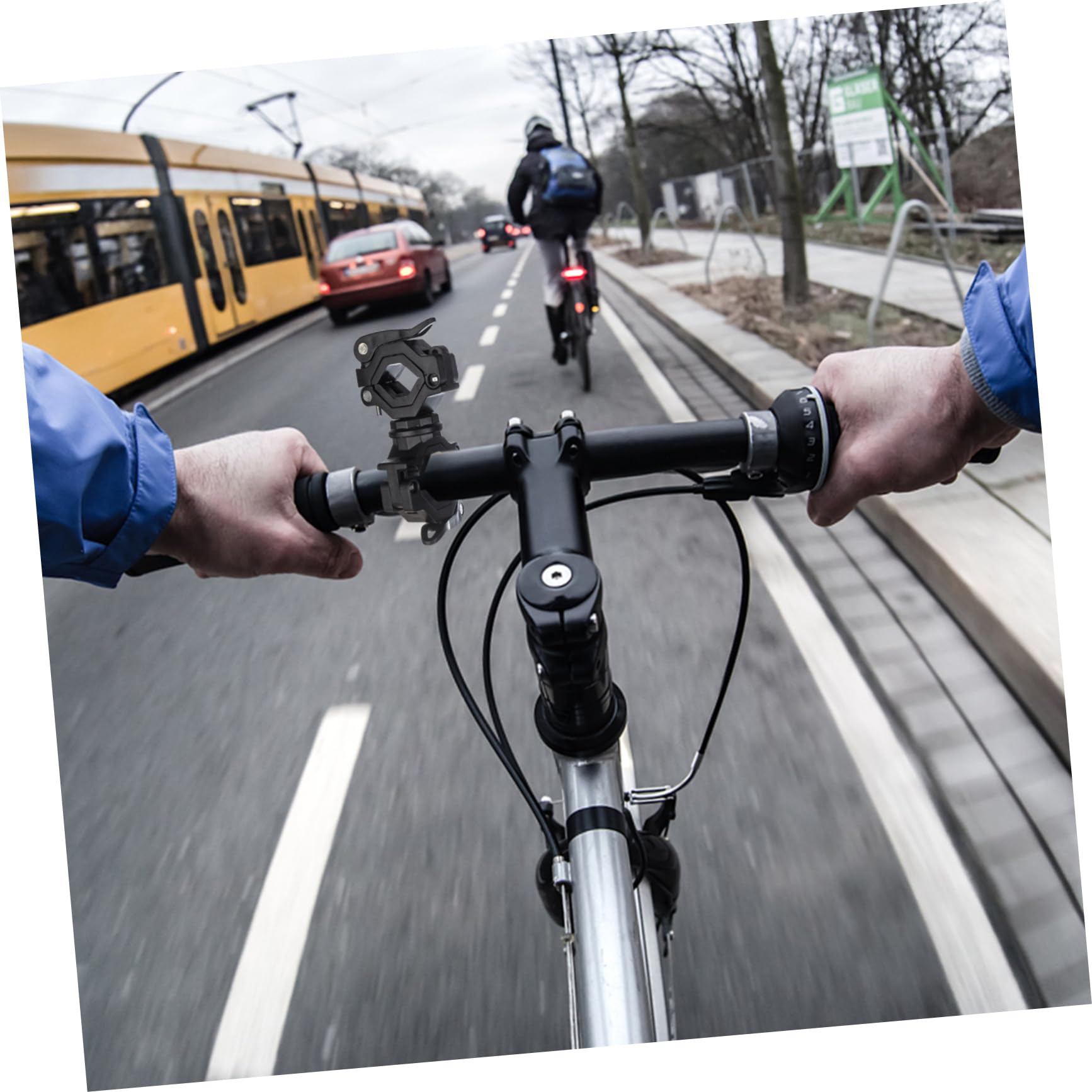Mipcase 1Set Bike Flashlight Holder Rotatable Light Mount Durable Construction Quick Installation for All Bike Handles for Cycling Safety