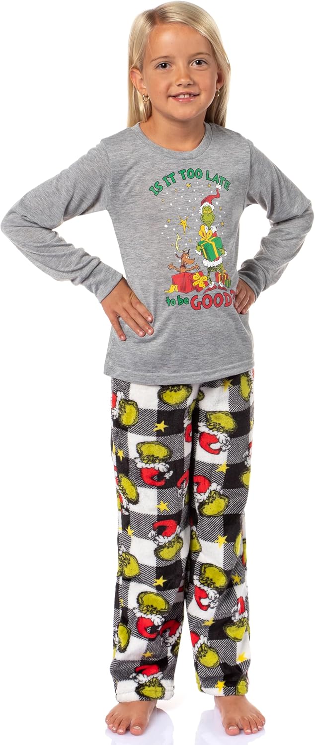 Dr Seuss Pajamas The Grinch Who Stole Christmas Holiday Family Pajama Set - Image 3
