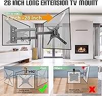Vista 2 de Mount Plus MP-L28-400 Soporte de pared de brazo largo para TV con brazo articulado de extensión de 28 pulgadas Se adapta a tamaños de pantalla
