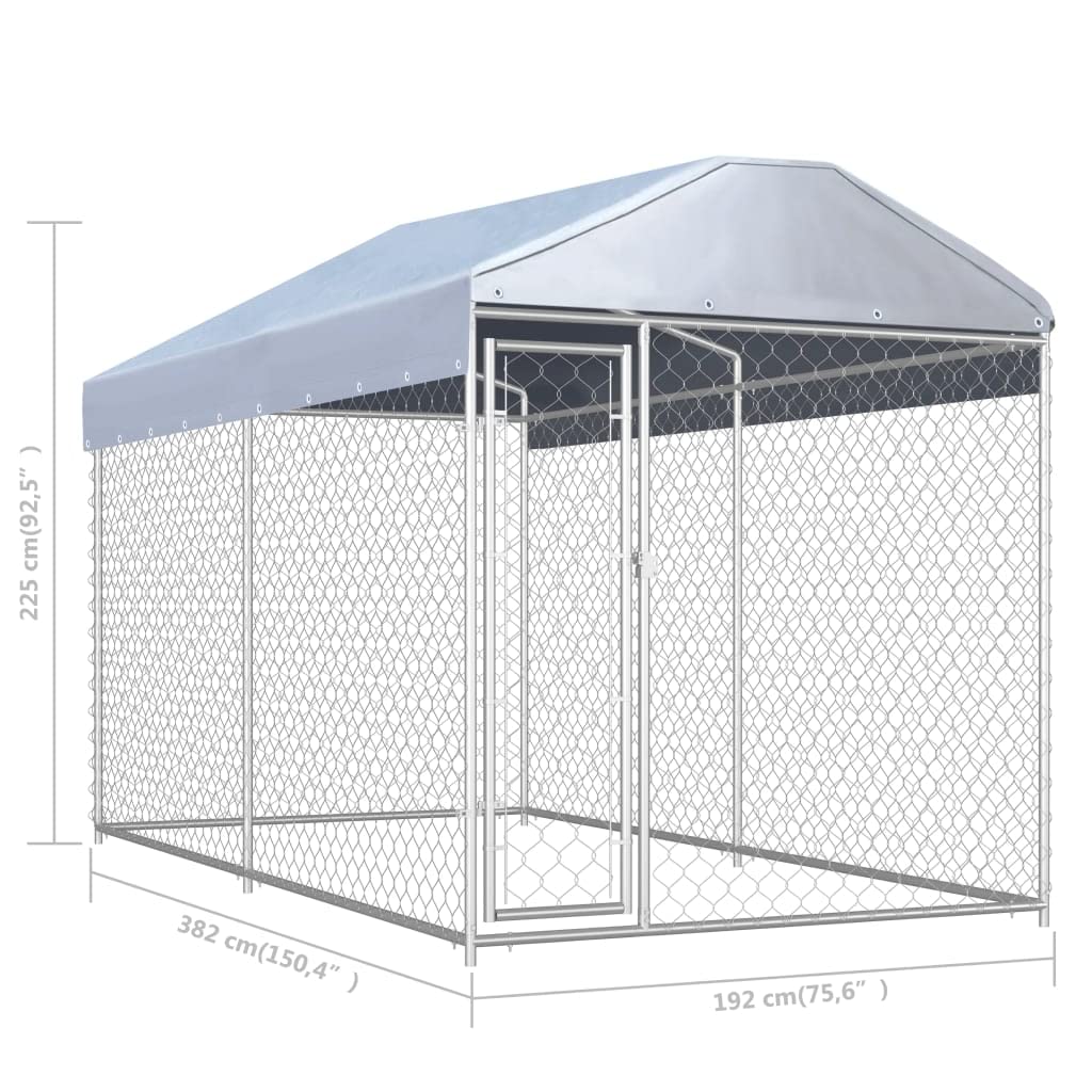 Forniture per animali domestici-Cuccia per cani da esterno con baldacchino superiore 382x192x225 cm-Animali e forniture per animali domestici