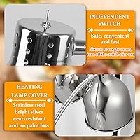 Vista 4 de Lámpara de calor para alimentos, lámpara de calentamiento de alimentos comercial, luz ajustable de calentamiento de alimentos de 2 cabezales