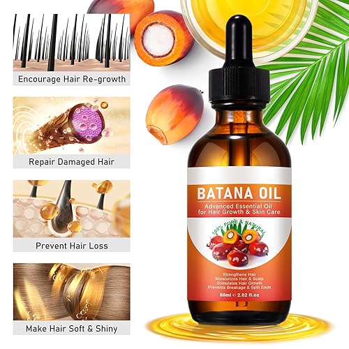 Miniatura 2 de Aceite de batana de 2.0 fl oz para el crecimiento del cabello, 100% aceite de batana orgánico puro prensado en frío sin refinar para la pérdida de