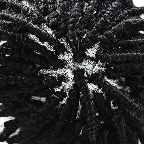 Miniatura 6 de Afro Toupee - Trenzas cortas de ganchillo para hombres negros, sistema de reemplazo de cabello humano virgen brasileño, inyección completa de