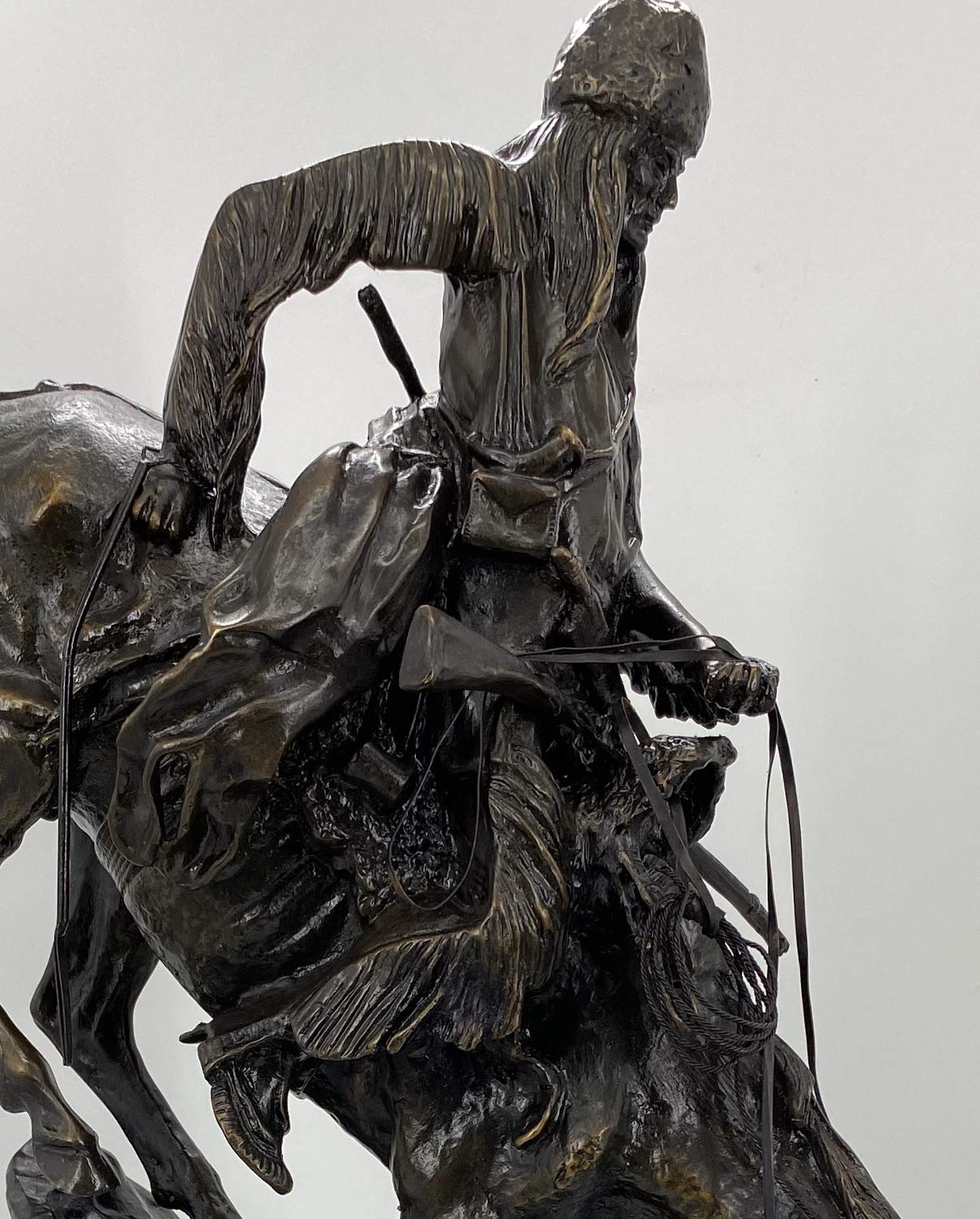 Frederic Remington 　マウンテンマン　ブロンズ像　幅36㎝ Frederic Remington “Mountain Man” Bronze Sculpture - Baby to Jumbo