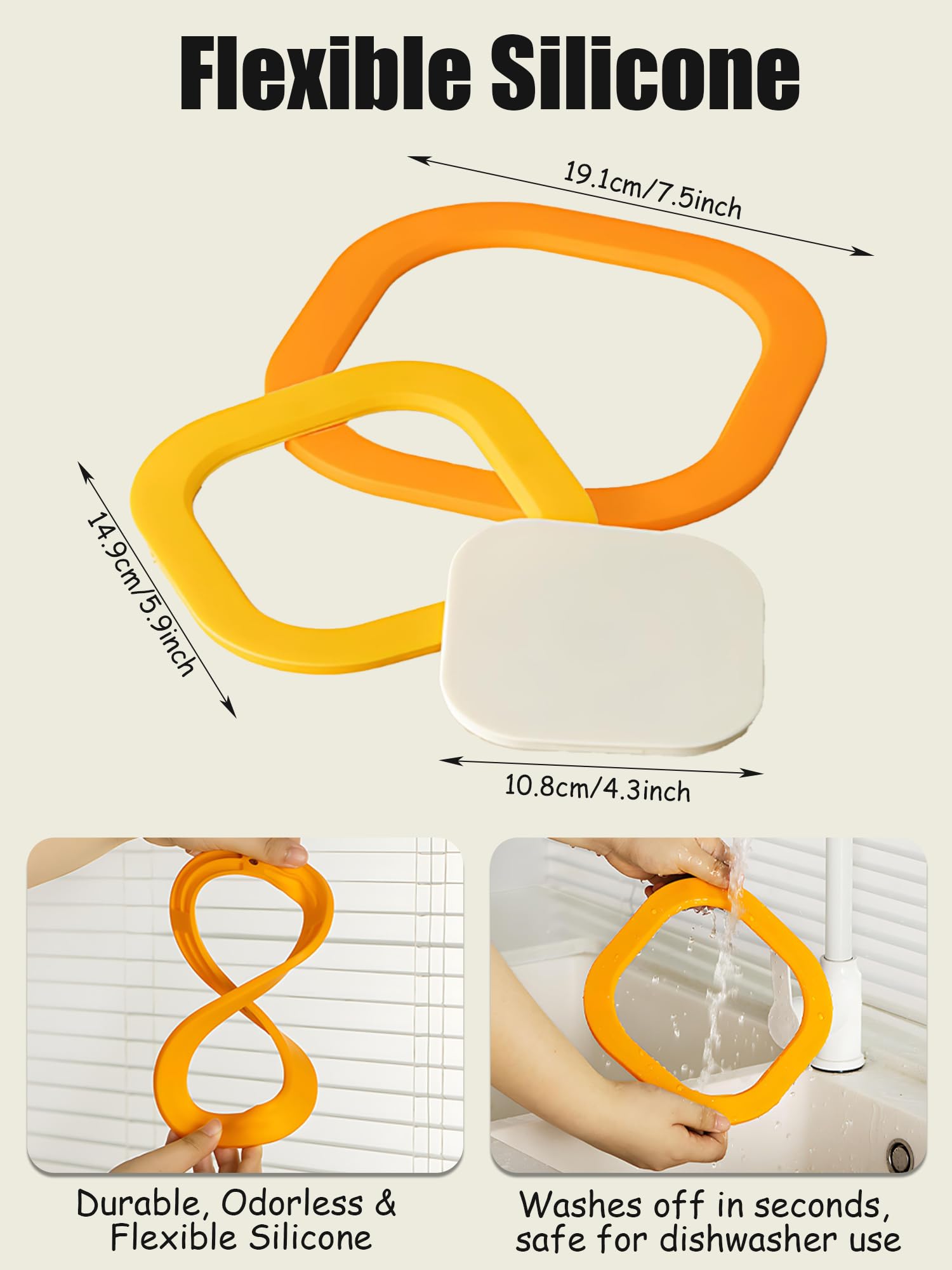3-in-1 Silikon Untersetzer Set, Magnetische Untersetzer für heiße Töpfe und Pfannen, Hitzebeständig, rutschfest, Wiederverwendbar Topfuntersetzer für Küchentheke & Kühlschrankmagnet Tischschutz