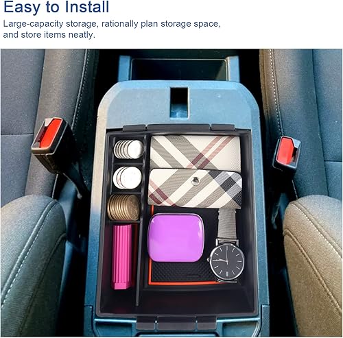 Vista 13 de Organizador de consola central Maverick 2022 2023 2024 para Ford Maverick (XL/XLT/Lariat), bandeja de consola Maverick 2024 2022 2023 Maverick Blanco