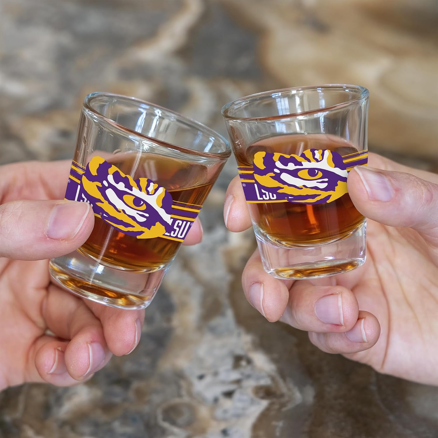 Rico Industries NCAA LSU Tigers Standard 1.7oz Shot Glass Durable Barware for Game Day & Home Bars