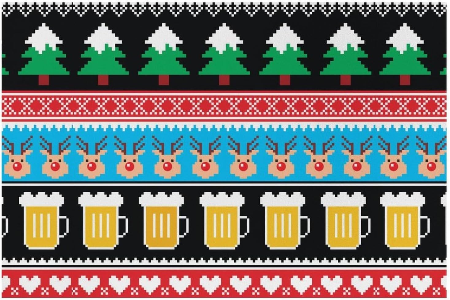 Christmas Beer Pet Cat Dog Food Mat Non Slip Mat Water Bowl Mat Quick Dry Cat Feeding Mat 16x24inch