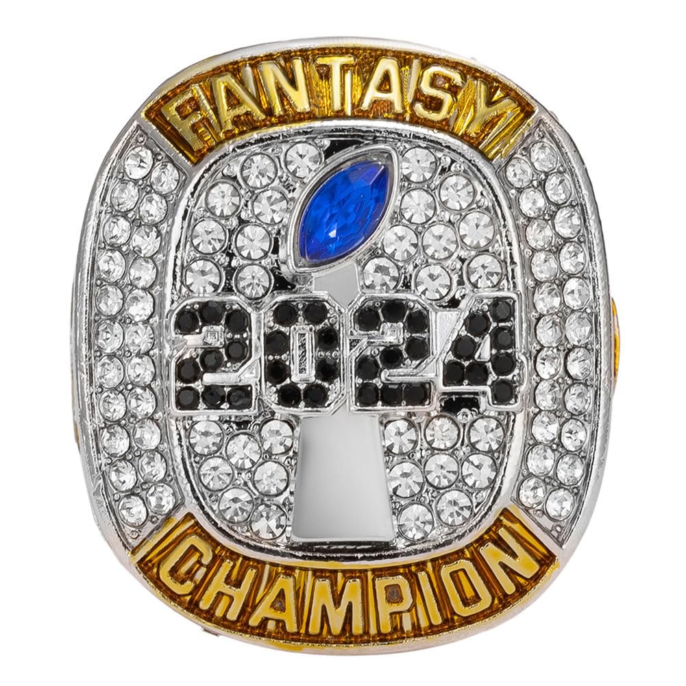 Anillo de Fútbol Fantasy 2024 Talla 11 con Caja de Madera para Colección