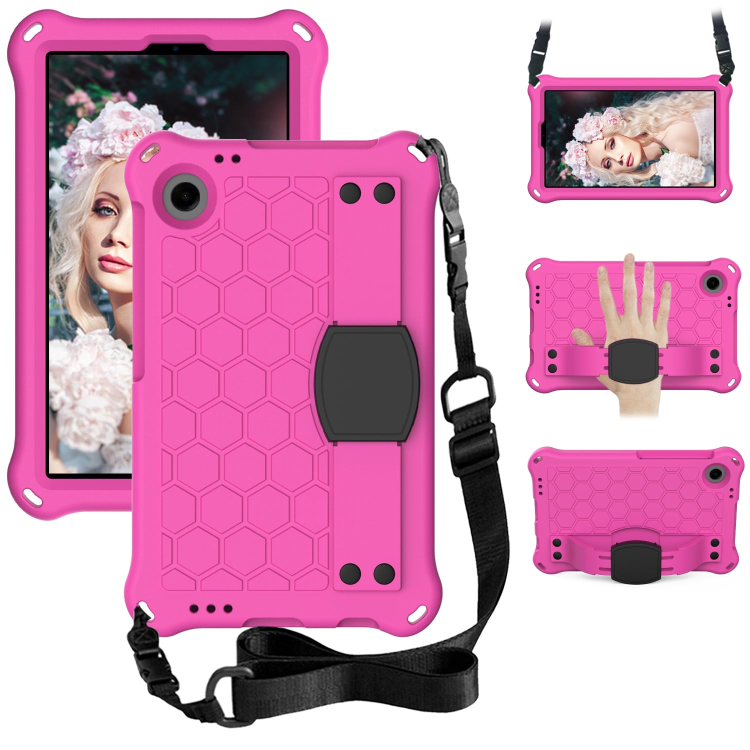 Tablette Alcatel Joy Tab 2 2020 coque légère EVA support rose noir