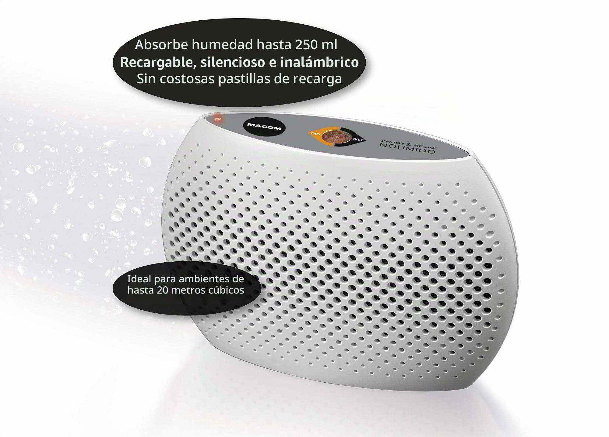MACOM Enjoy & Relax 870 Noumido - Deshumidificador inalámbrico Recargable