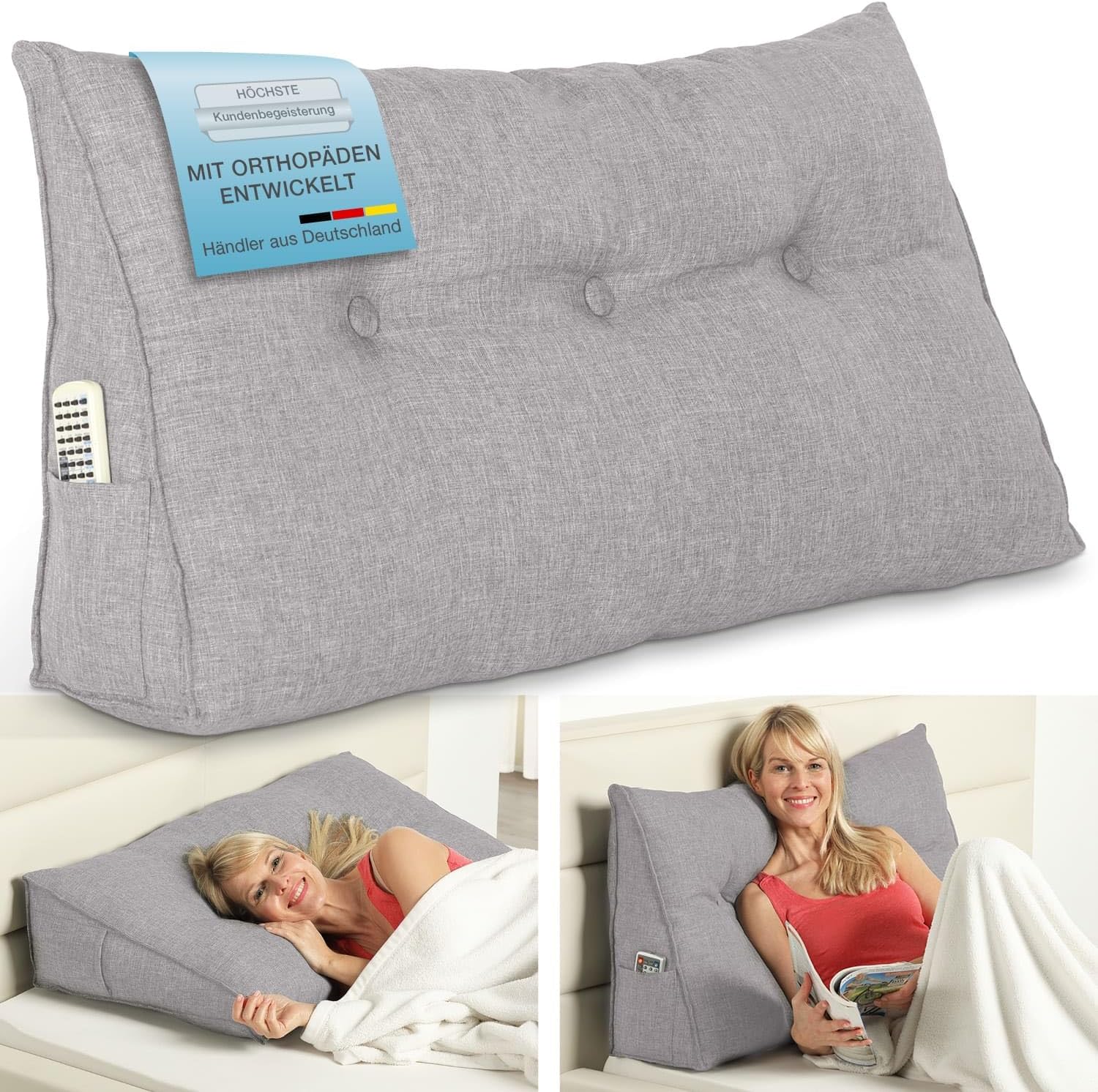 maxVitalis Rückenkissen, Keilkissen für Bett und Sofa