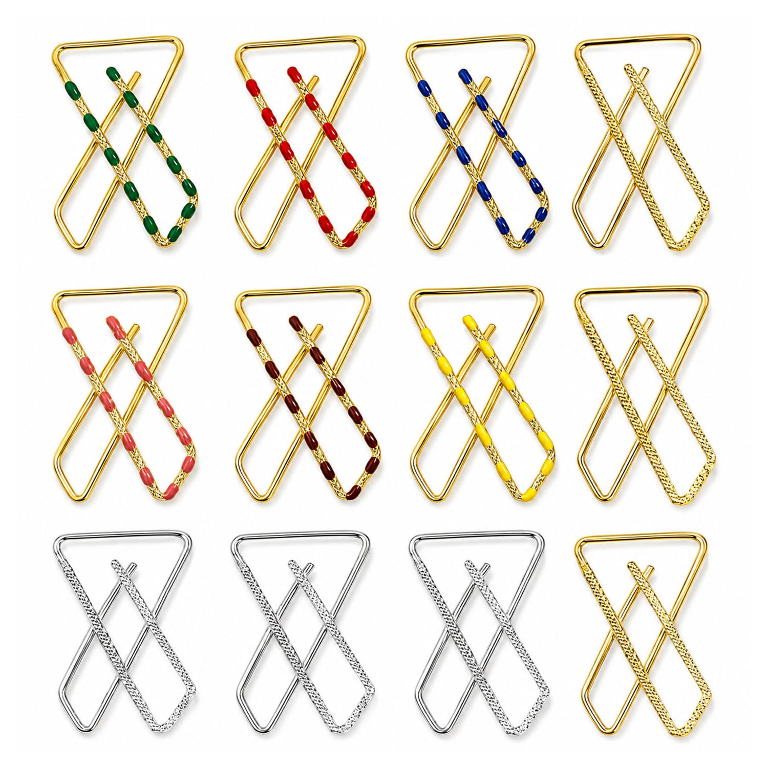 vama FASHIONS Gold plated Multicolour heavy safety saree brooch X pins clip on all colour Hijab pin for Women-picture-7