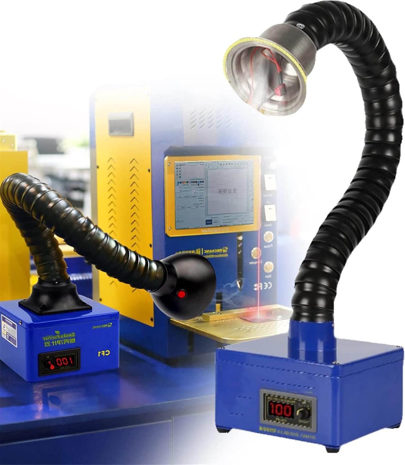 Fume Extractor Welding Solder,Solder Smoke Absorber Fume Extractor Fan, for Soldering DIY Fan Extraction Equipment with Spare Activated Carbon for Brazing Welding Solderi
