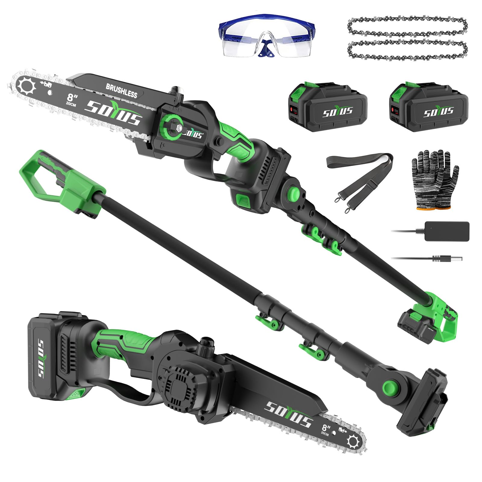 SOYUS 2-IN-1 Cordless Pole Saw