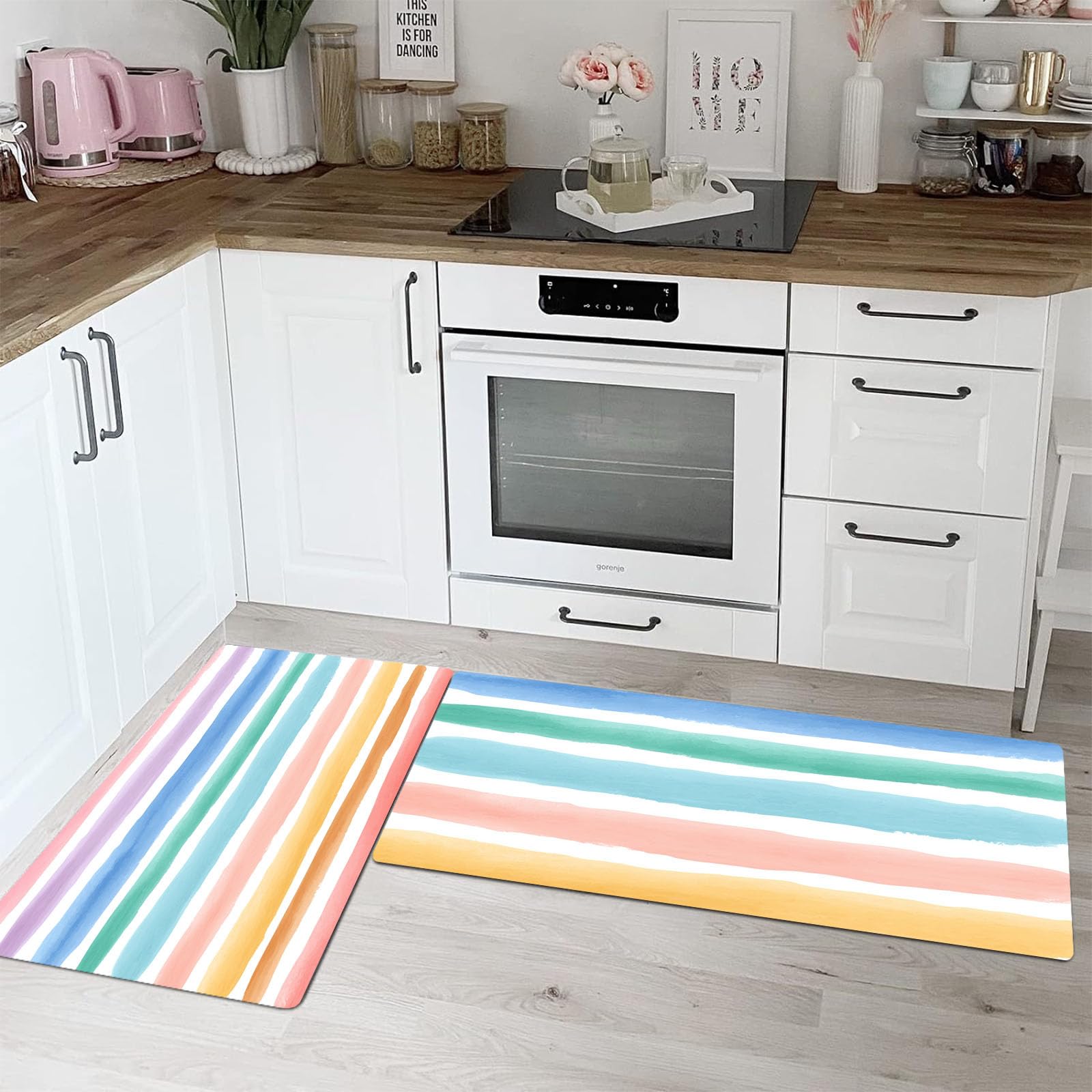 Alfombra cocina lavable con base antideslizante DUOTCYELE que evita resbalones en fregaderos