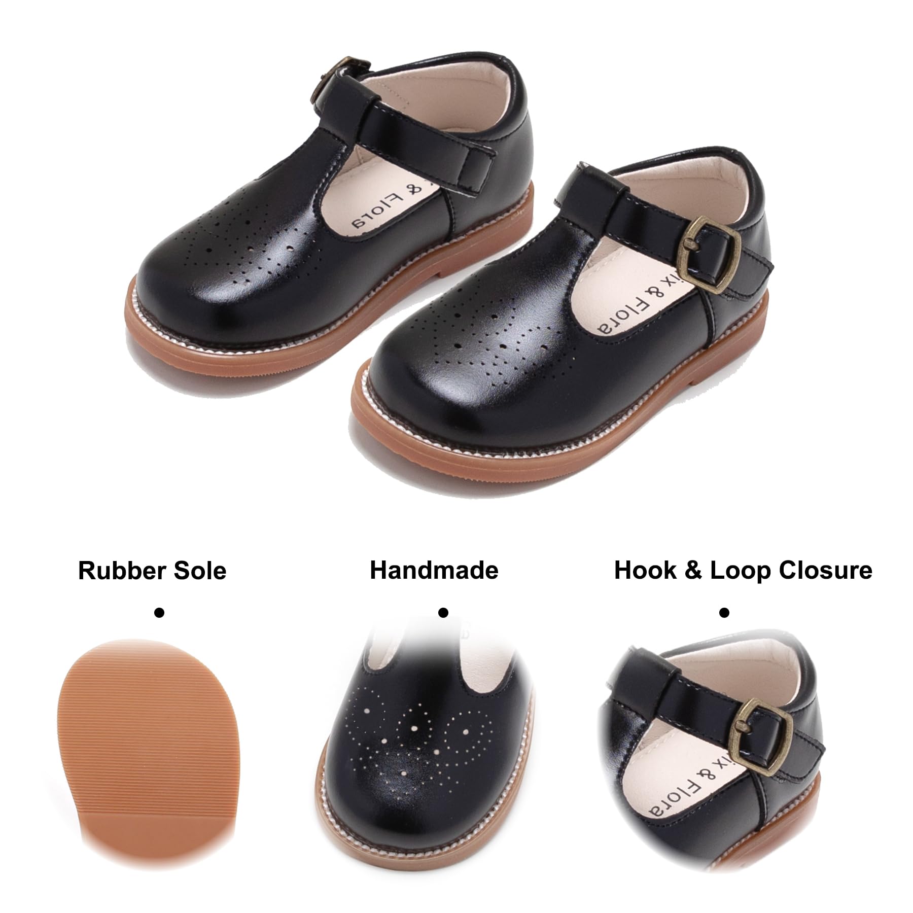 Felix & Flora Toddler Little Girl Black Mary Jane Dress