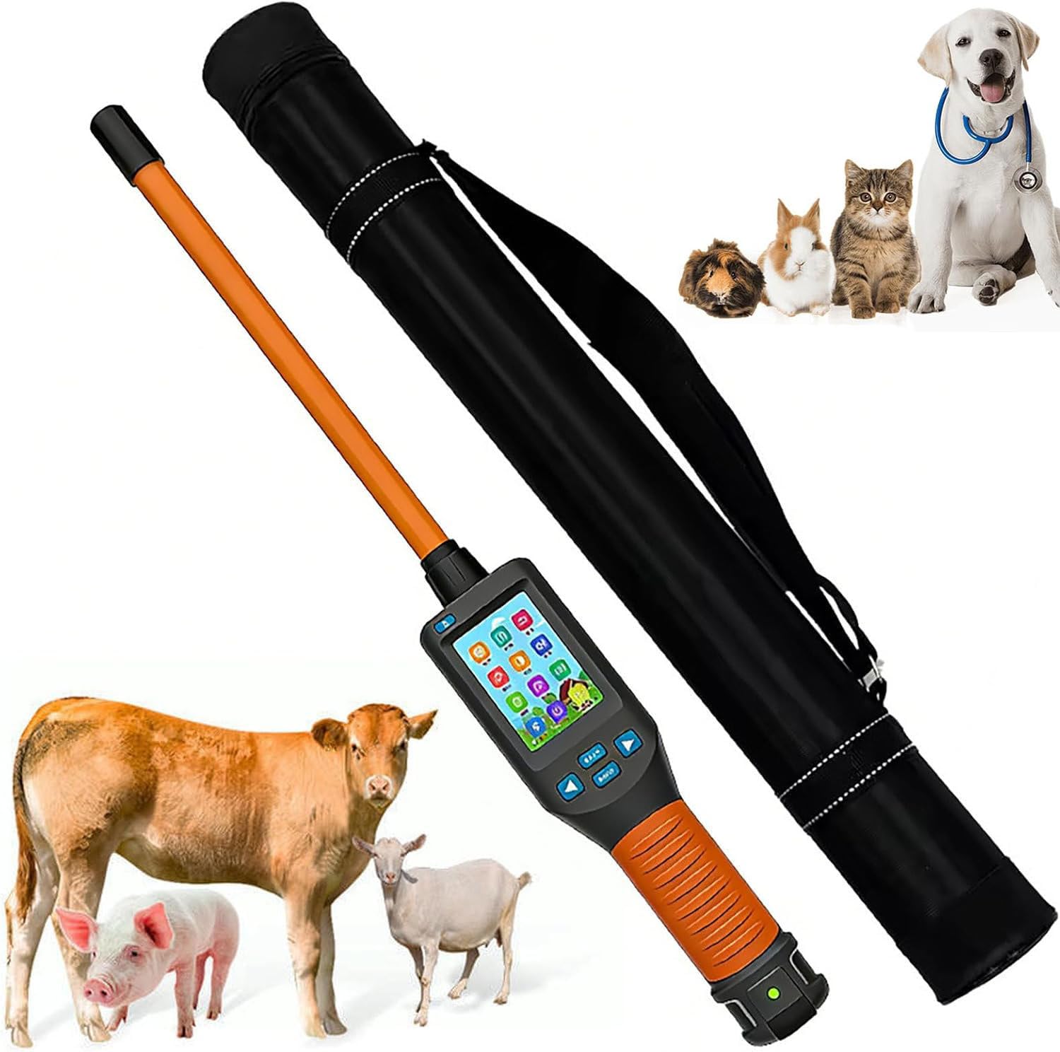 LjlXanthiper Pet Microchip Scanner,Portable Pet Microchip Scanner Reader,With Lcd Display,Rechargeable Battery,Storage up to 20000 Datas,USB Connection,For Pet Shops Vets Animal Shelters