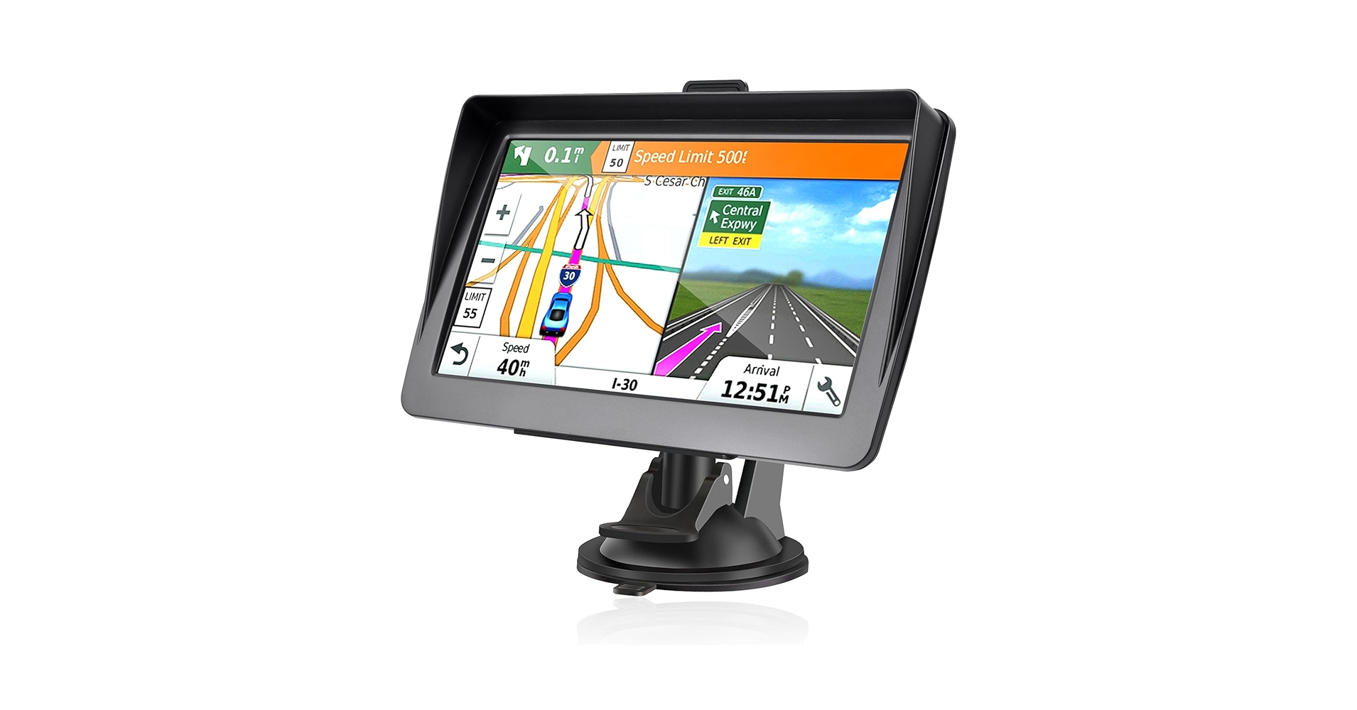 5-8264   • Highway Navigation. 5-inch Car GPS Navigator, 8GB+256MB, Voice Guidance, Route