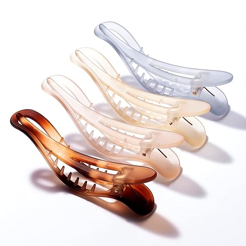 Miniatura 5 de Pinzas de pelo de cocodrilo para mujer, pinzas de garra jumbo de 4 colores, pinzas de agarre fuerte para el cabello mate