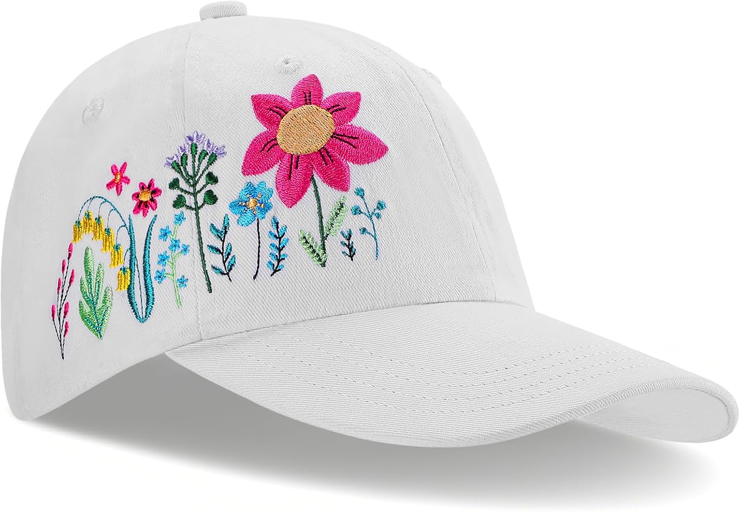Biggun Trendy Embroidered Baseball Cap for Girls Women Men - Adjustable Soft Breathable Hats for Casual Wear