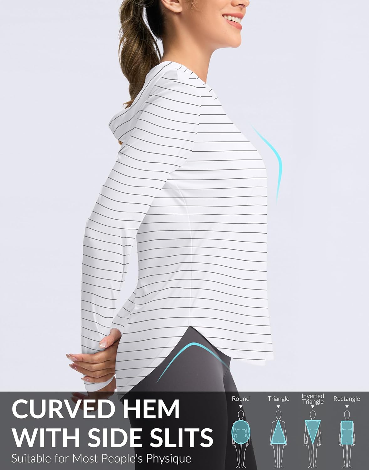 G Gradual Women's UPF 50+ Sun Shirt with Hoodie Long Sleeve UV Protection Shirts Lightweight Hiking Fishing Shirts for Women - Image 5