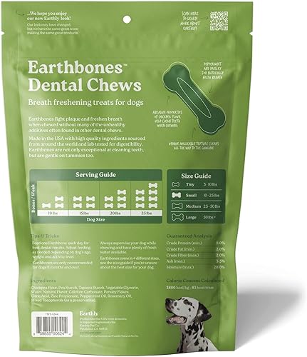 Miniatura 7 de Earthbones Dental para perros pequeños, 90 unidades (3 unidades)