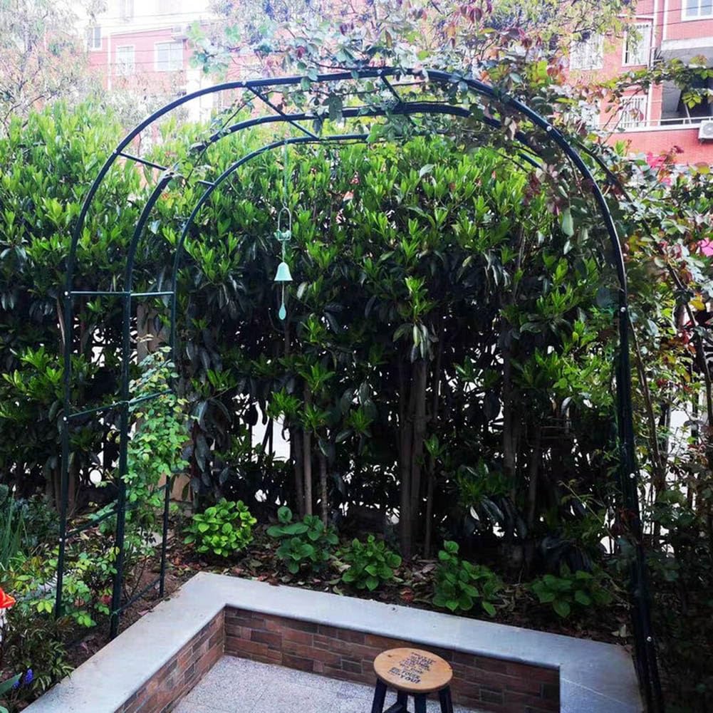 Arco de Gar con base de enrejado de rosas trepadoras para ceremonias de boda, ancho 120/160/180/200/240/260/280/300 cm en negro, blanco y verde (350 x 220 cm)