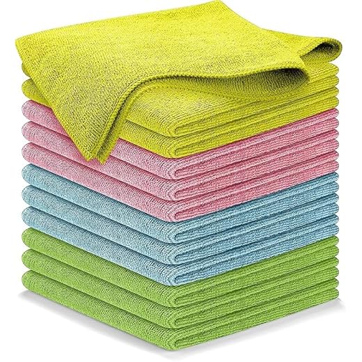 USANOOKS Microfiber Cleaning Cloth - 12Pcs (16x16 inch) High Performance - 1200 Washes, Ultra Absorbent Microfiber Towels for Cars Weave Grime & Liquid for Streak-Free Mirror Shine - Microfiber Cloth