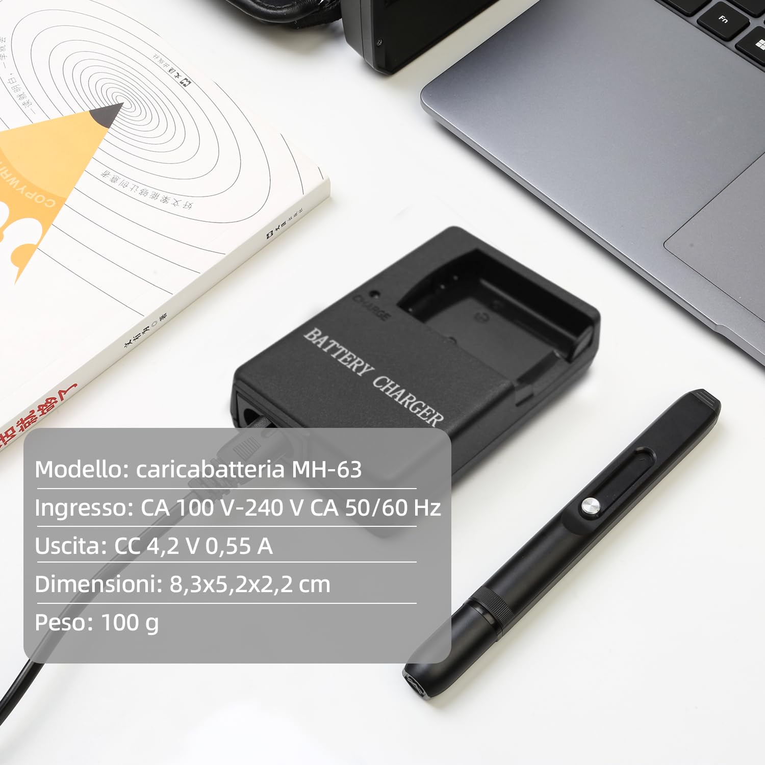MH63 MH-63 Caricabatterie Rapido Compatibile con Batteria Nikon ENEL10 EN-EL10 e Coolpix S60, S80, S200, S210, S220, S230, S500, S510, S520, S570, S600, S700, S300, S40, S4000, S3000, S400, S40