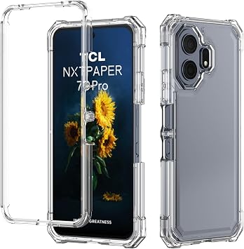 TCL NXTPAPER 70 Pro 5G ケース スクリーンプロテクター付き、TCL NXTPAPER 70 Pro スマホケース フルボディ保護 フロント PC 背面 ソフトシリコン バンパー、ヘビーデューティ 保護 耐衝撃 コーナー クリア
