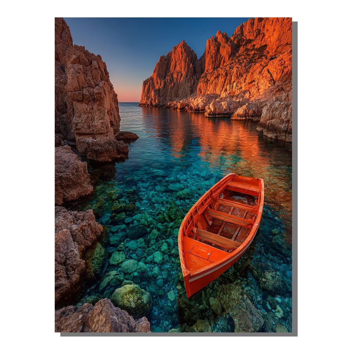 Landschaft Boot Malen Nach Zahlen Erwachsene, Paint by Numbers Adult Anfänger Set, Heimwerk Malen Nach Zahlen Kinder Mit Rahmen, 3 Pinsel und 36 Acrylfarbe Als für Deko Wohnzimmer 60 x 80 cm BJHDK202