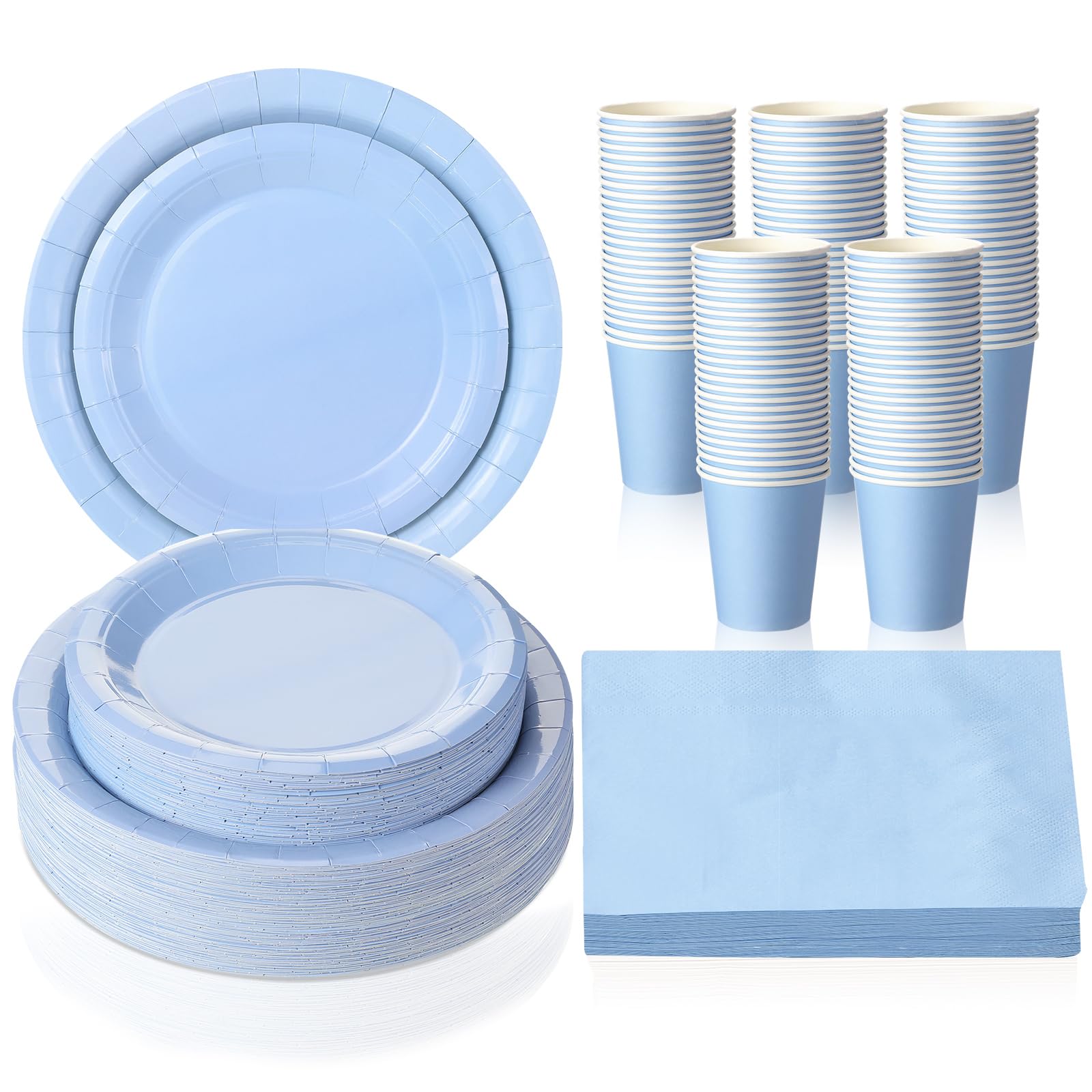 Amazon.com: Tioncy 200 Pcs Blue Paper Plates Napkins and Cups
