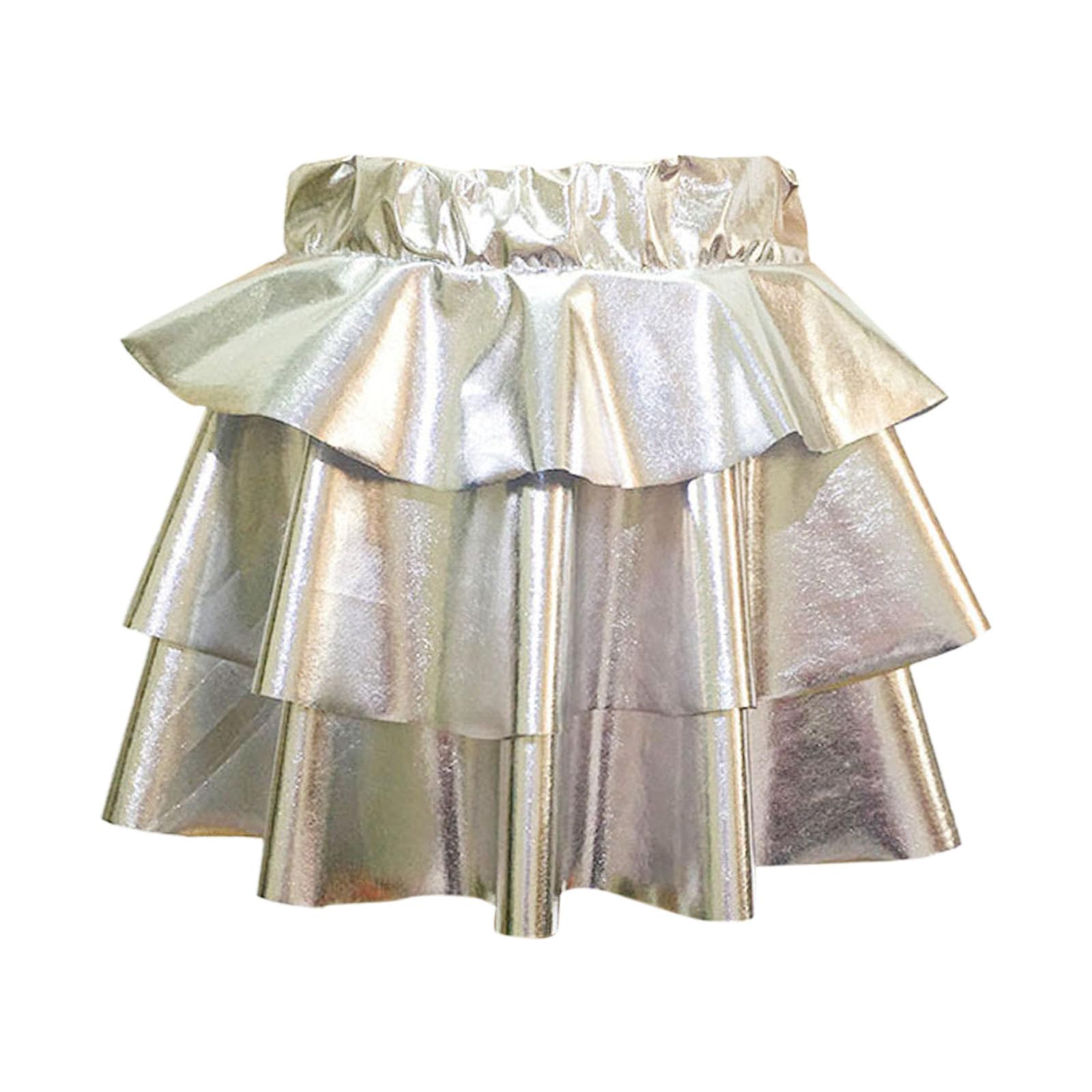 Women' Glitter Skirt Cake Short Mesh Fancy Dress Costume 2026 Sequins Festival Outfit Sequin Pencil