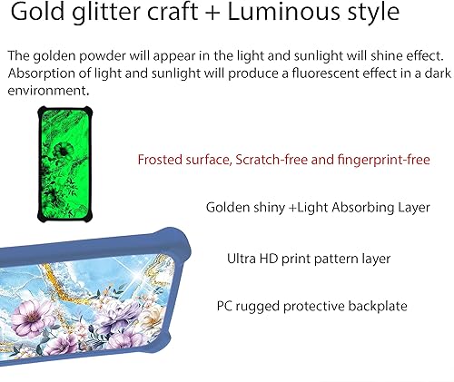 Miniatura 3 de Case Compatible with Celular Kalley Element 5+Plus Phone Case Cover [with Tempered Glass Screen Protector][Hard PC + Soft Silicone][Ring Support]