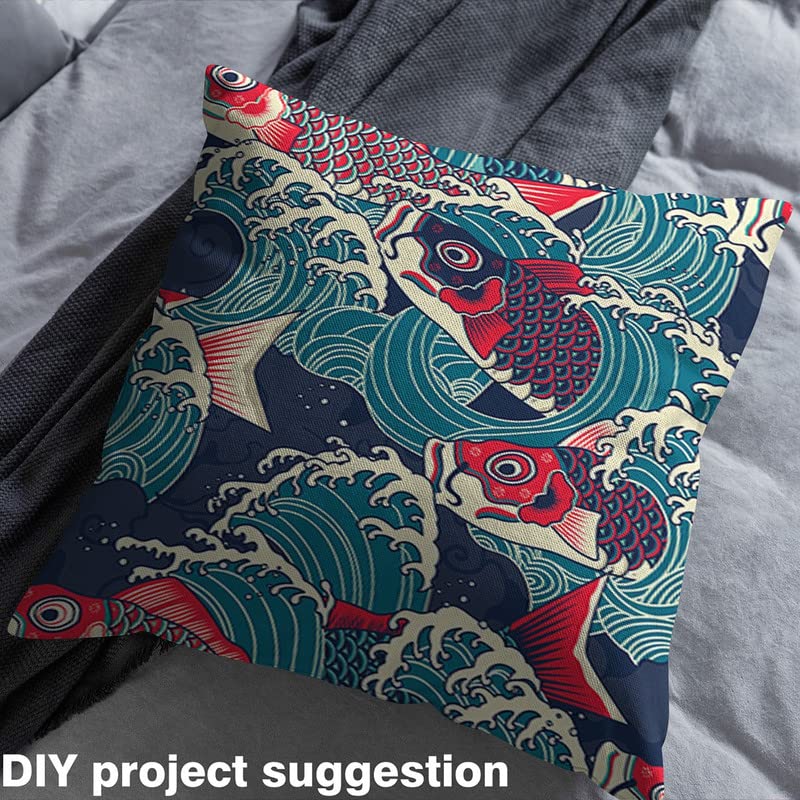 Amazon.com: Koi Fish Upholstery Fabric by The Yard, Japanese