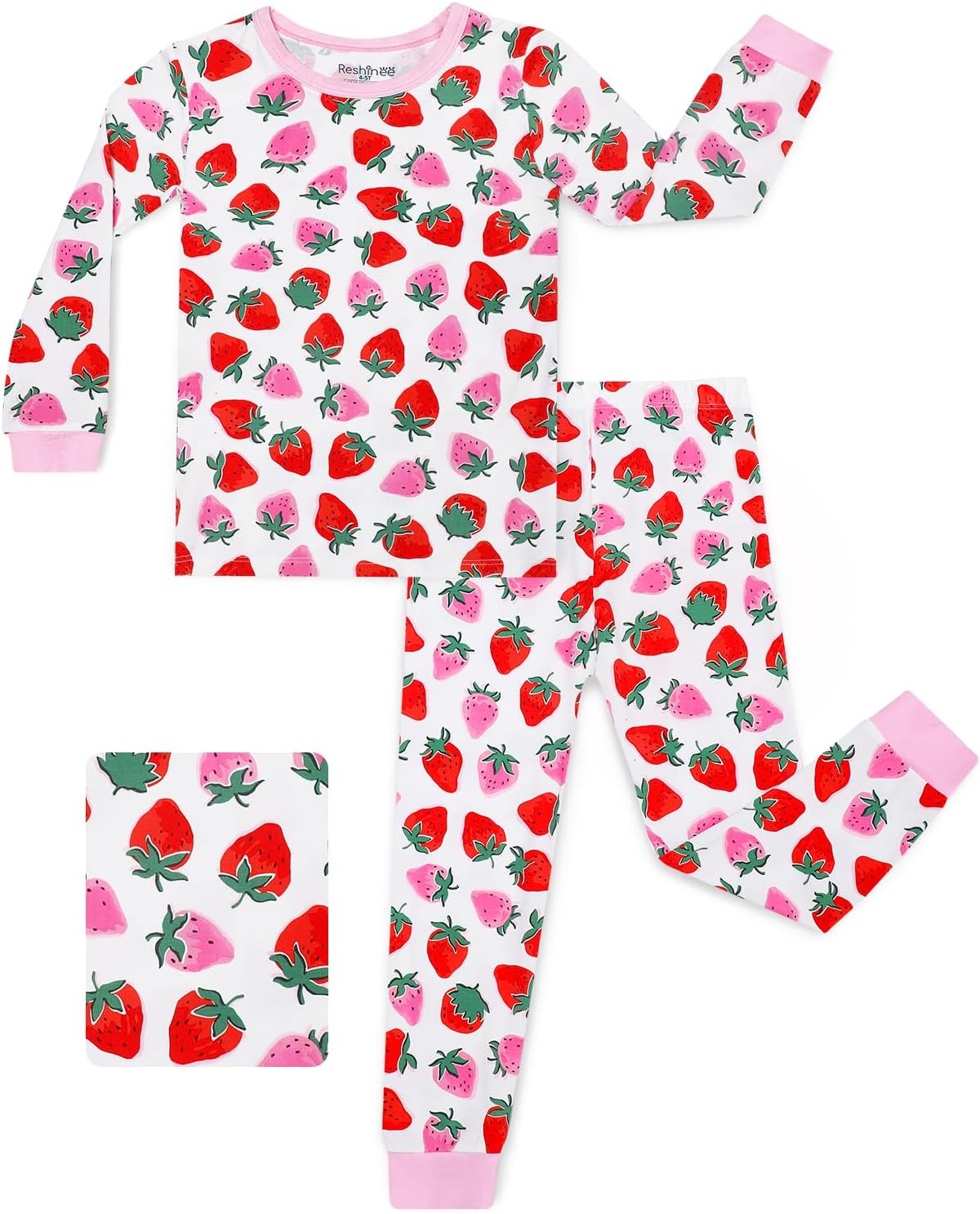 Bamboo Viscose Toddler Girls Kids Pajama Sets 12M-8Y Snug fit Long-Sleeve Softness Sleepwear Pjs 2pcs Jammies