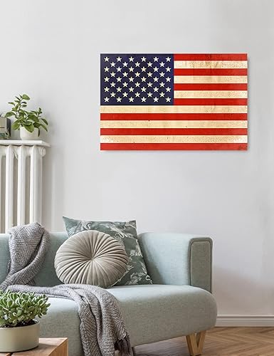 Miniatura 3 de DECORARTS - Bandera americana. Impresiones en lienzo Giclée para decoración de pared del hogar 24x16