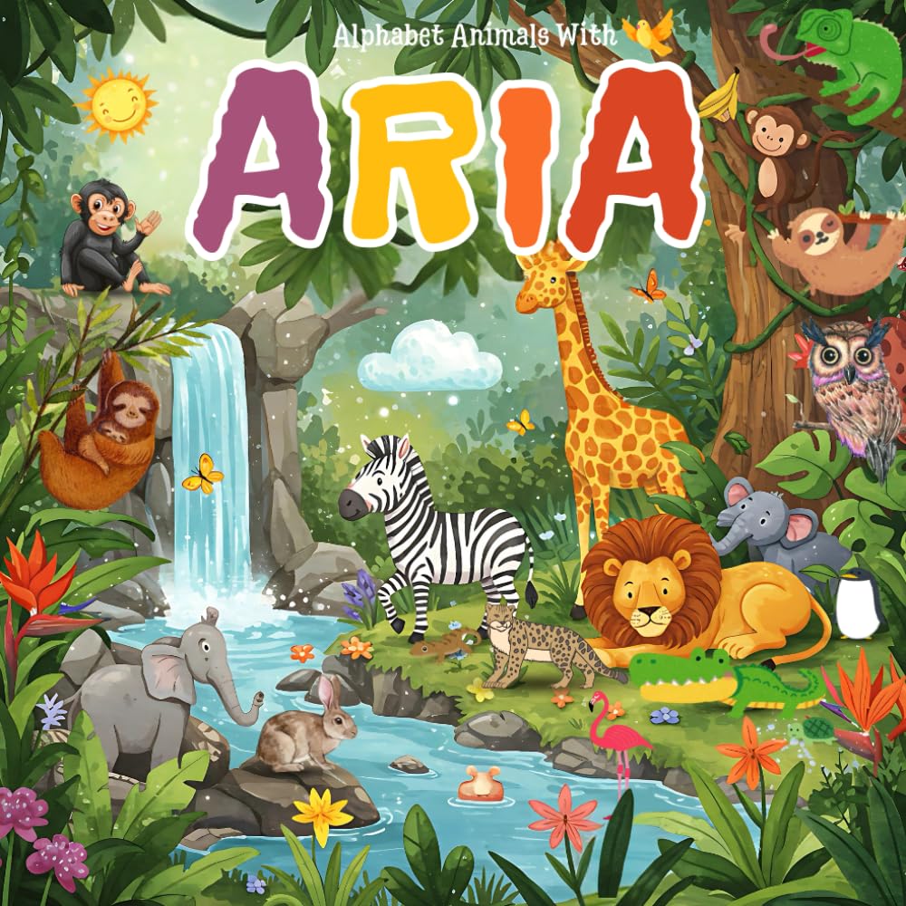 Alphabet Animals with Aria: A Unique Custom story Book for Aria with Alphabets Featuring Aria's Name in Fun Animal Adventures, Vibrant Illustrations, ... for Aria's name and custom Aria name gift