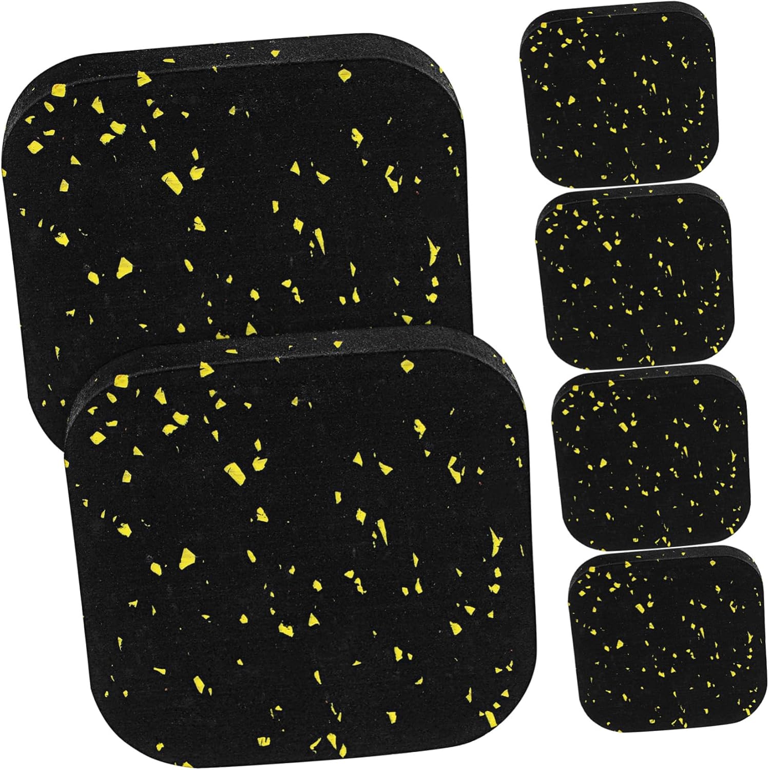 6 PCS High Density Rubber Treadmill Mat Pads Non Slip Sound Absorbing Exercise Equipment Mats for Floor Protection Noise Reduction for Home Gym and Carpet Use