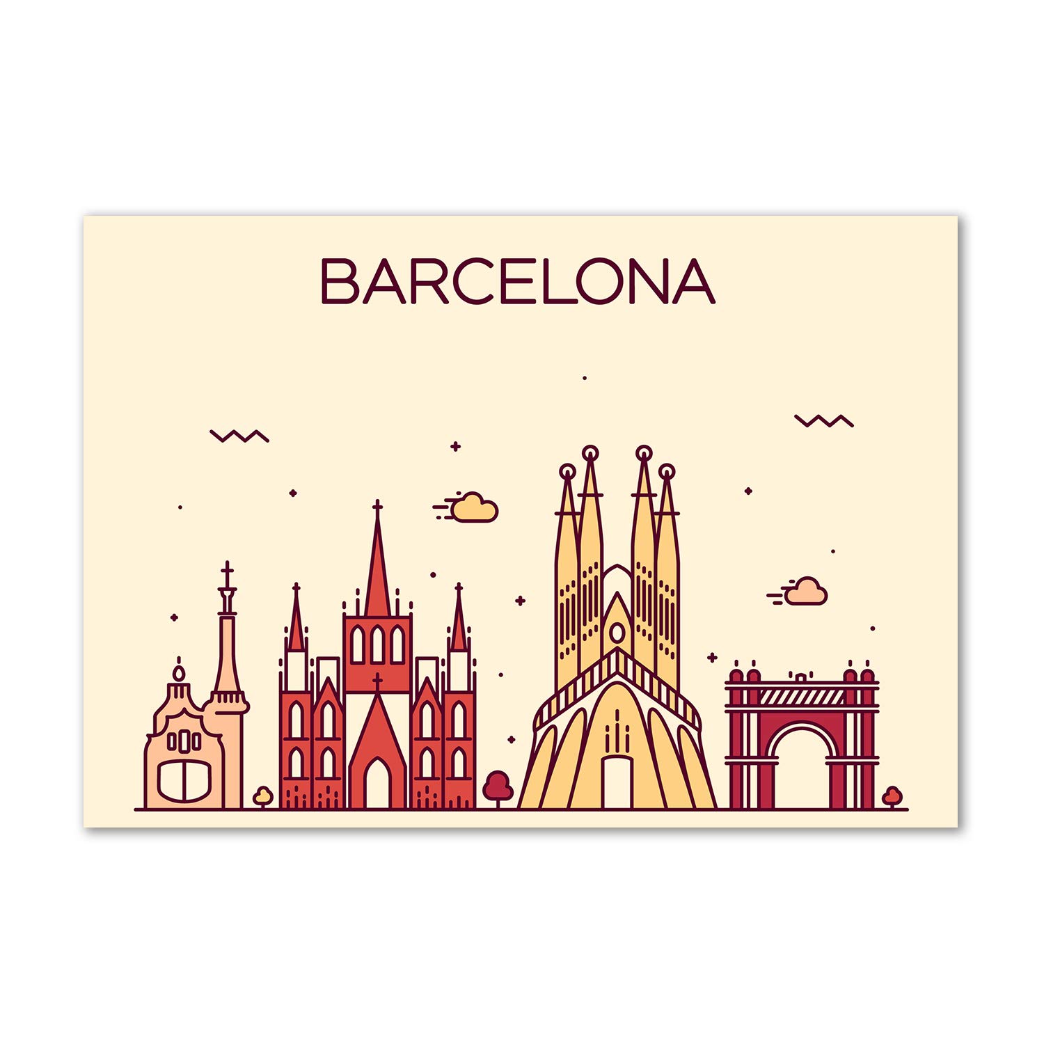 Tableau en verre acrylique Registro Barcelona Tulup de qualité premium pour salon