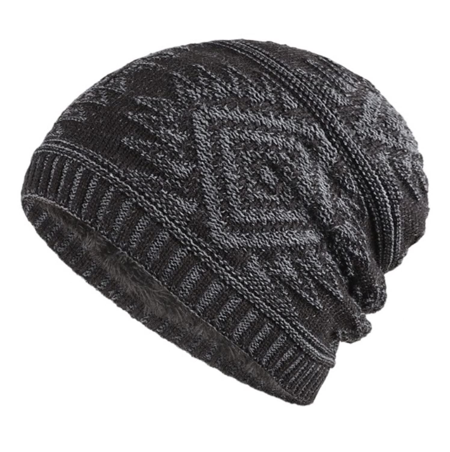 Czapka Zimowa Slouchy Dzianinowa Czapka Beanie Dla Mężczyzn Męska Zimowa Ciepła Czapka Narciarska Z Mankietem Podszyta Polarem Czapka Z Dzianiny Ciepła Czapka