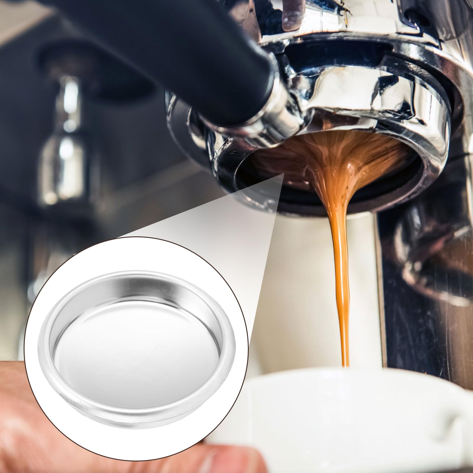 58mm Blind Filter Basket For Espresso Machine - Stainless Steel Backflush Cleaning Disc